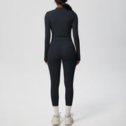 SEEK Elegant Black Angel Long Vest Co-ord Set