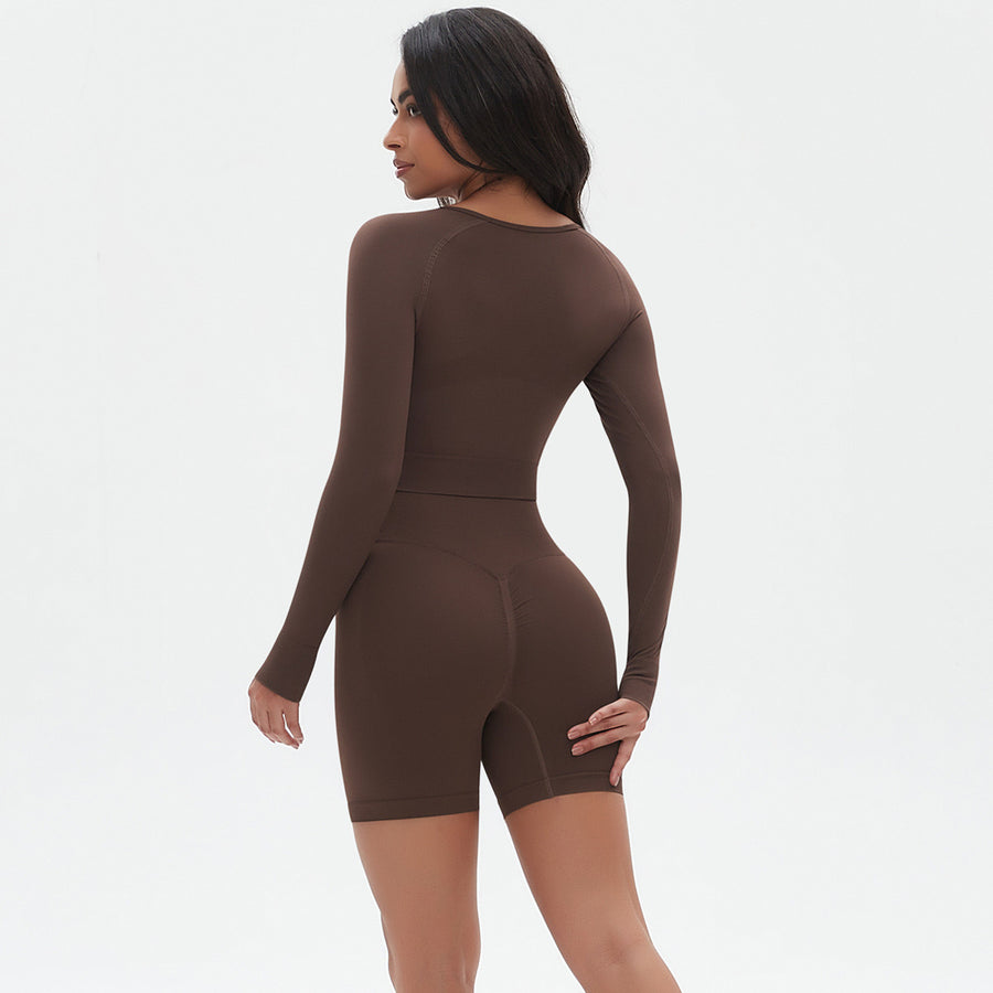 SEEK Premium Brown Wood Short Co-ord Set