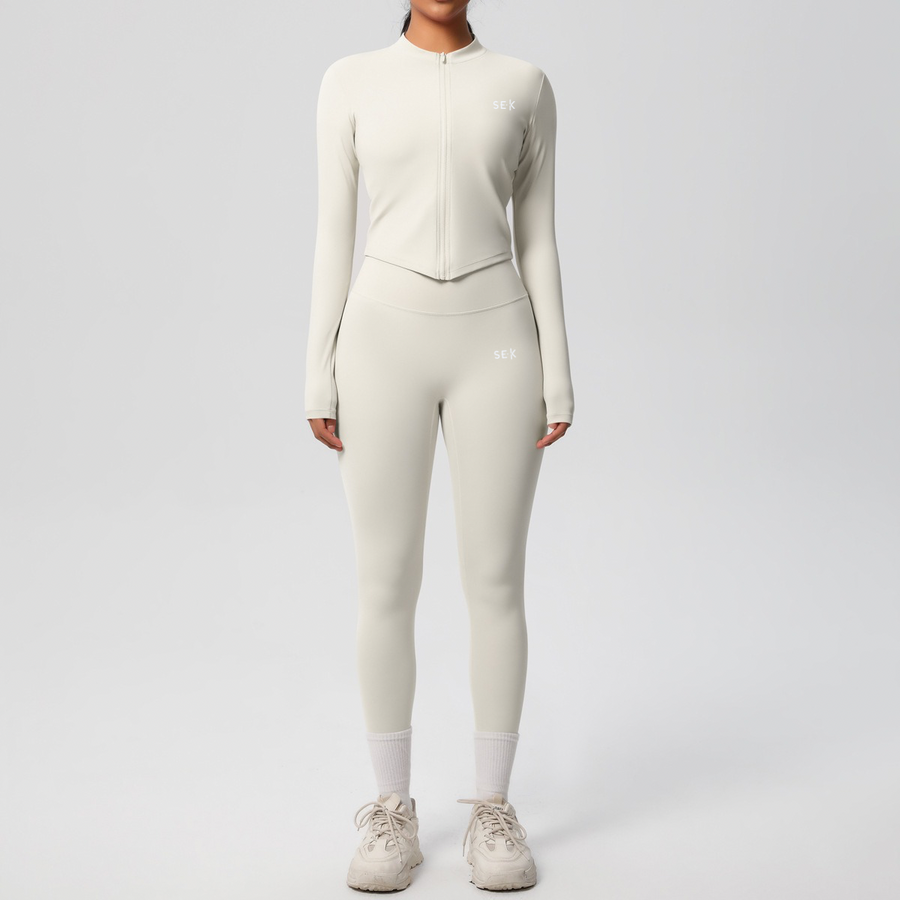 SEEK Elegant White Grace Long Vest Co-ord Set