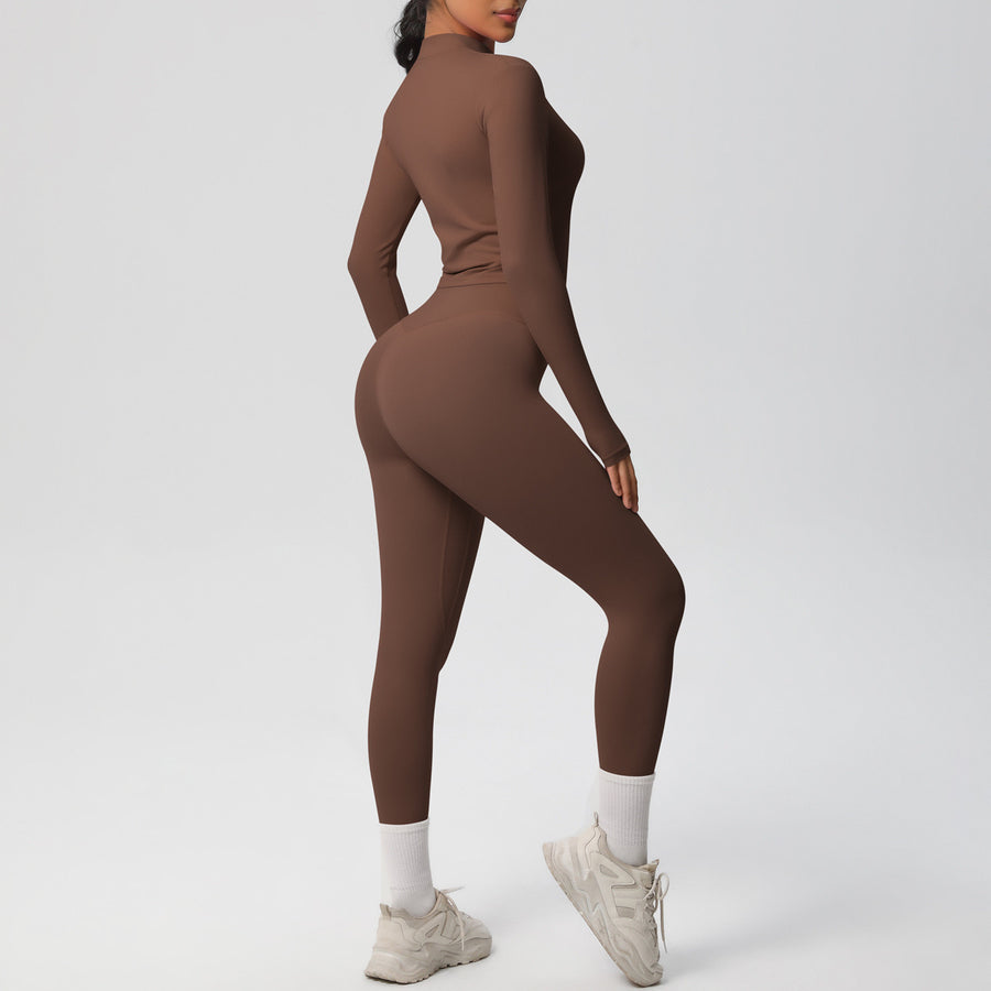 SEEK Elegant Brown Angle Long Vest Co-ord Set