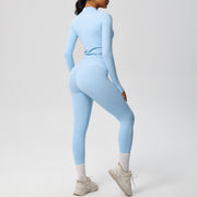 SEEK Elegant Blue Light Long Vest Co-ord Set