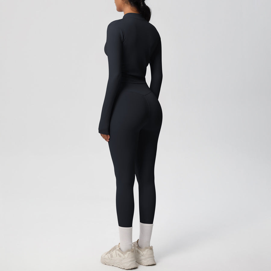 SEEK Elegant Black Angel Long Vest Co-ord Set