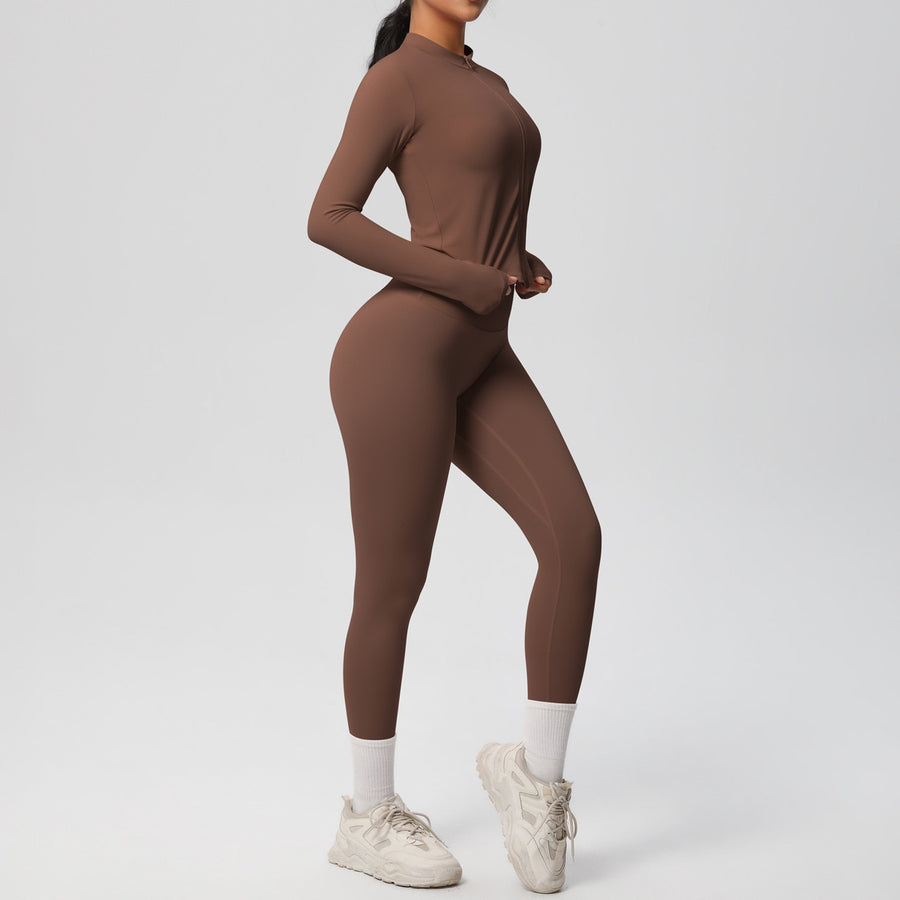 SEEK Elegant Brown Angle Long Vest Co-ord Set