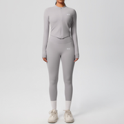 SEEK Elegant Grey Light Long Vest Co-ord Set