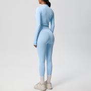 SEEK Elegant Blue Light Long Vest Co-ord Set