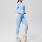 SEEK Elegant Blue Light Long Vest Co-ord Set