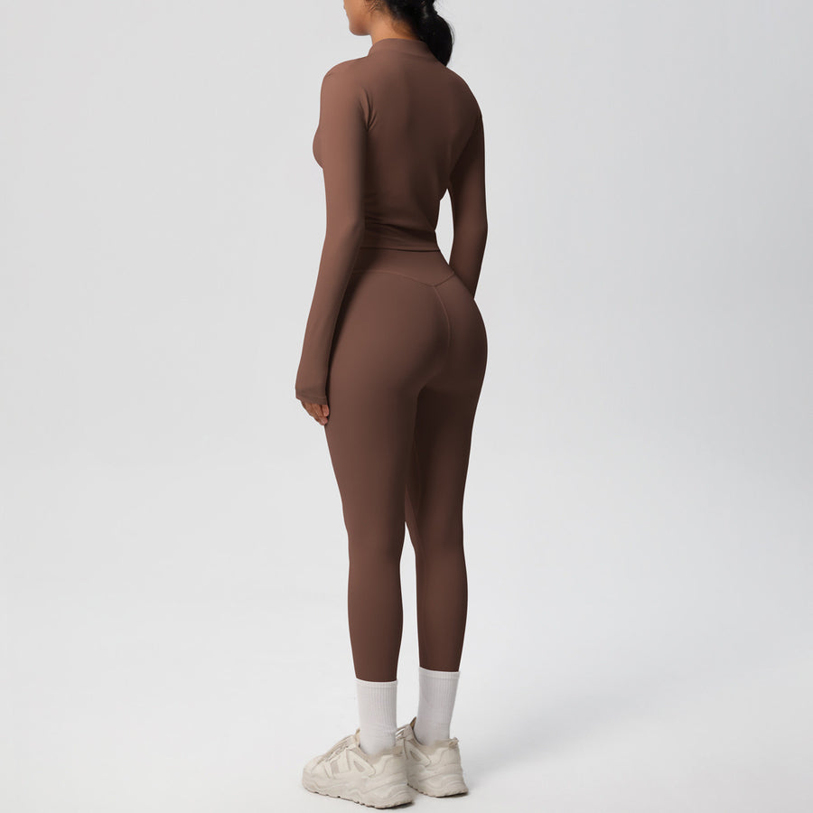 SEEK Elegant Brown Angle Long Vest Co-ord Set