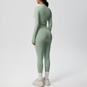 SEEK Elegant Green Land Long Vest Co-ord Set