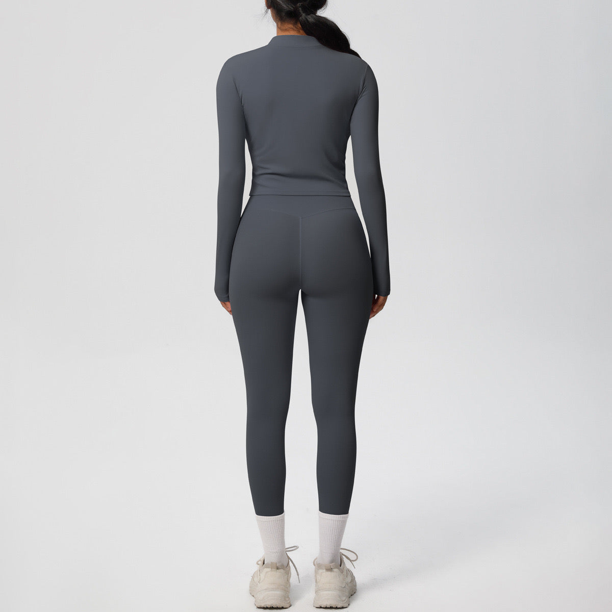 SEEK Elegant Grey Mouse Long Vest Co-ord Set