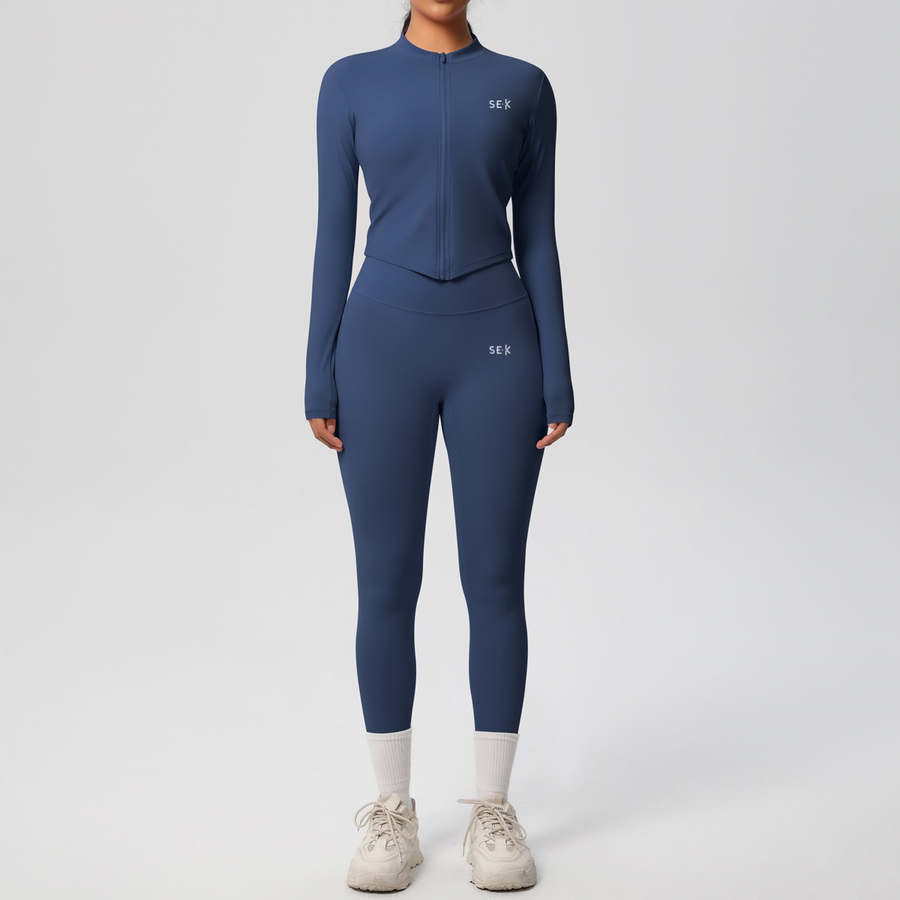 SEEK Elegant Blue Depths Long Vest Co-ord Set