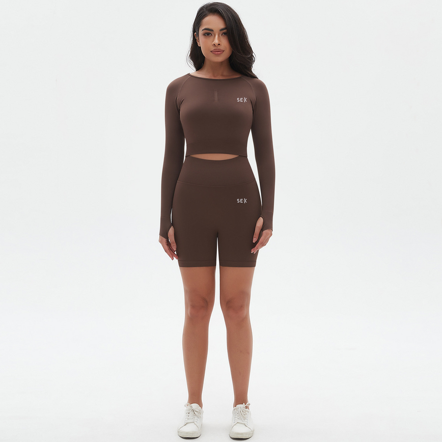 SEEK Premium Brown Wood Short Co-ord Set