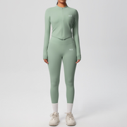 SEEK Elegant Green Land Long Vest Co-ord Set