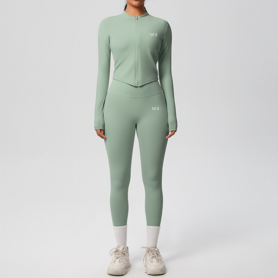 SEEK Elegant Green Land Long Vest Co-ord Set