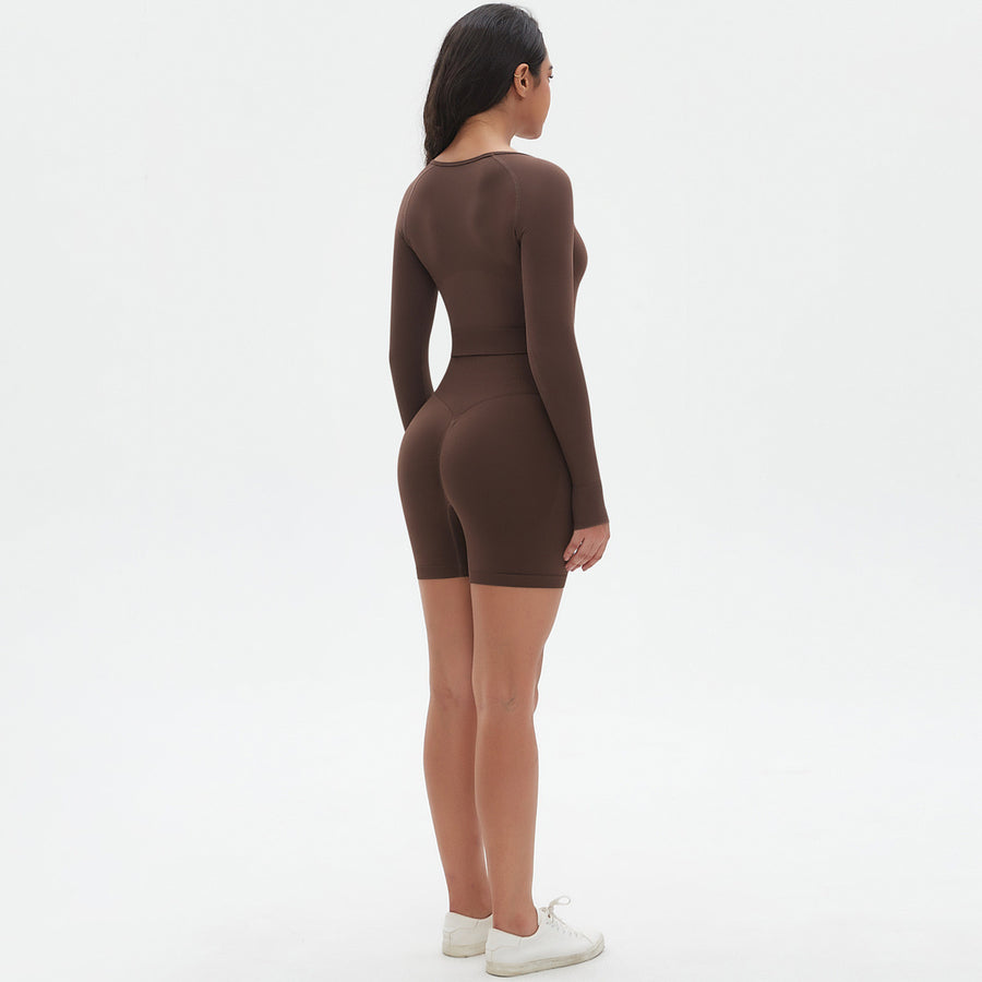 SEEK Premium Brown Wood Short Co-ord Set