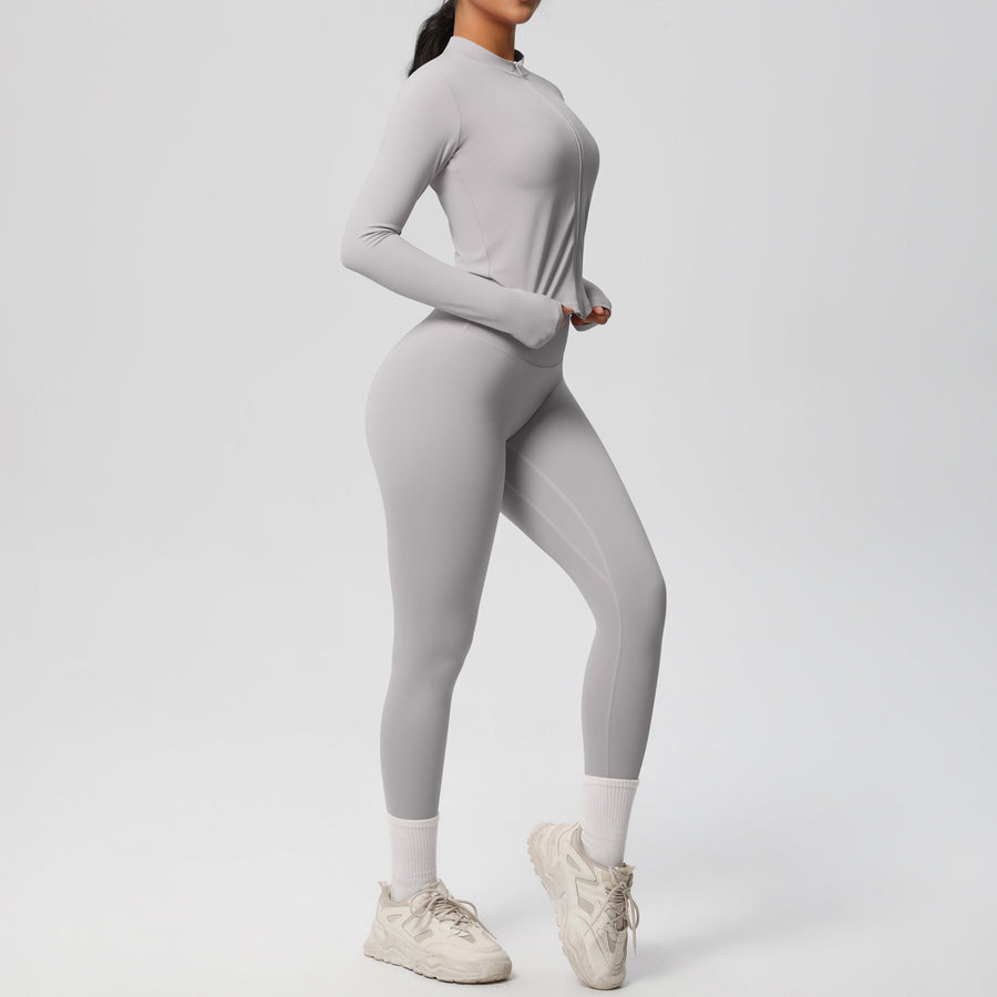 SEEK Elegant Grey Light Long Vest Co-ord Set